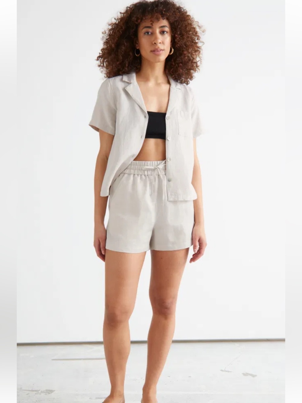 & Other Stories Linen Top and Shorts Set